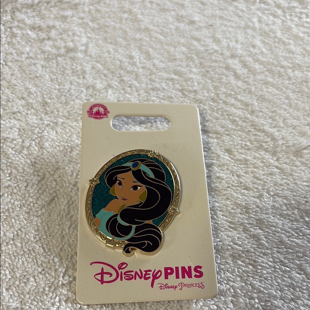Disney Princess Jasmine Enamel Pin with Teal and Gold